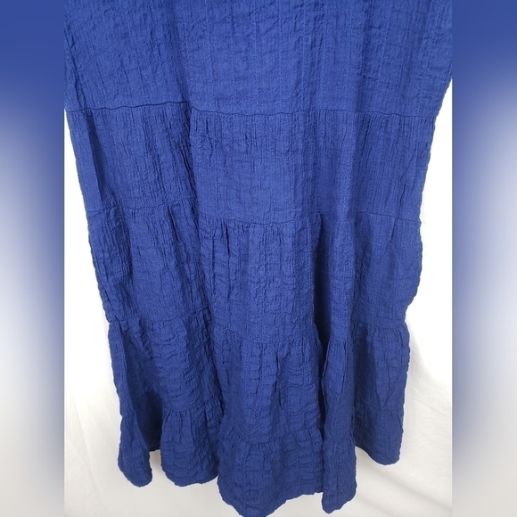 Knox Rose Blue Layered Boho Short Sleeve Dress Sz M - Picture 6 of 10